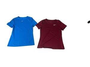 Lot of 2 Nike Dri-FIT Women’s Short Sleeve Training T-Shirts - Blue & Maroon- M